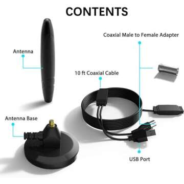 TV Antenna,TV Antenna Indoor, TV Antenna for Local Channels,780+ Long Distance Indoor Amplified HDTV Antenna,Support 4K 1080p All Television Outdoor Smart TV Antenna