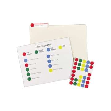 Avery Removable Color-Coding Labels, Removable Adhesive, Assorted Colors, 3/4" Diameter, 1,008 Labels (5472)