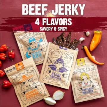 Righteous Felon Beef Jerky Variety Pack for Adults