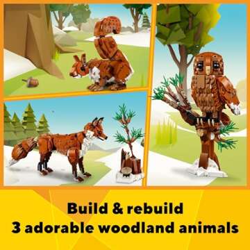 LEGO Creator 3 in 1 Forest Animals Red Fox Building Set - 31154