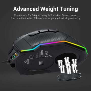 Redragon M801 Gaming Mouse with RGB Lighting and 9 Buttons