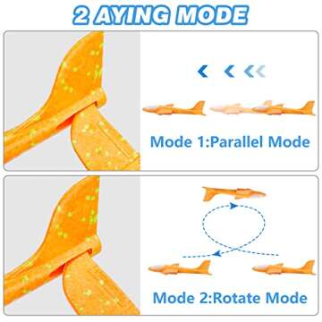 3 Pack Airplane Launcher Toy, 12.6" Foam Glider Led Plane, 2 Flight Mode Catapult Plane for Kids Outdoor Sport Flying Toys Gifts for 3 4 5 6 7 8 9 10 12 Year Old Boys Girls