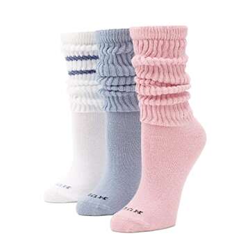 HUE Women's Slouch Socks 3 Pair Pack - Cozy & Stylish Assorted Options