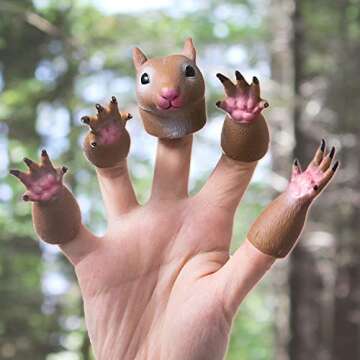 AQKILO Squirrel Finger Puppet Set for Kids' Fun Activities