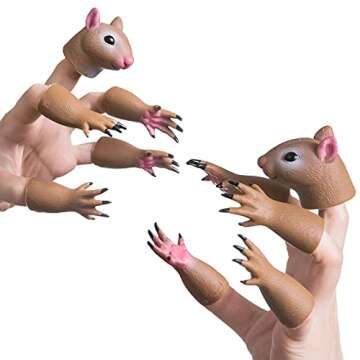 AQKILO Squirrel Finger Puppet Set for Kids' Fun Activities