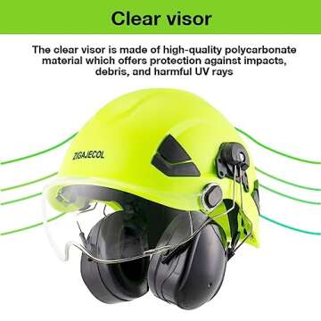 ZIGAJECOL Safety ABS Hard hat, 6-Point Adjustable Ratchet Vented Helmet Headwear Protection Compliant with ANSI Z89.1