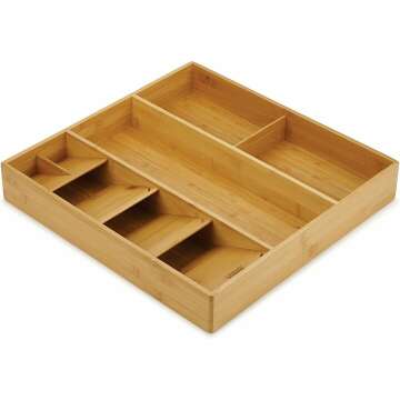 Compact Bamboo Kitchen Utensil Organizer