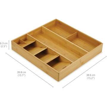 Compact Bamboo Kitchen Utensil Organizer