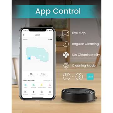 Lefant Robot Vacuum Cleaner with 2200Pa Powerful Suction,120 Mins,WiFi/Alexa/APP/Bluetooth,Schedule Cleaning,Slim Self-Charging Robotic Vacuum Cleaner for Home,Pet Hair,Hard Floors