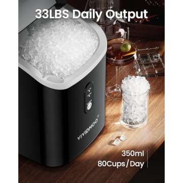 Countertop Nugget Ice Maker with Self-Cleaning Function