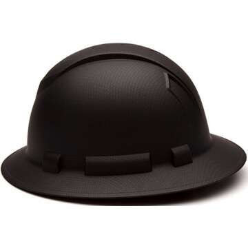 Pyramex Ridgeline Full Brim Hard Hat - Matte Black Graphite