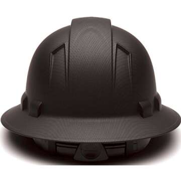 Pyramex Ridgeline Full Brim Hard Hat - Matte Black Graphite