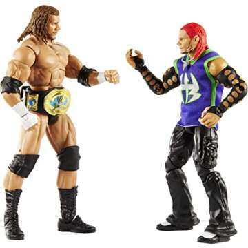 WWE Triple H vs Jeff Hardy Elite Collection 2-Pack 6-in Action Figure with Intercontinental Championship, Entrance Gear & Swappable Hands, Posable Collectible Gift for WWE Fans Ages 8 Years Old & Up