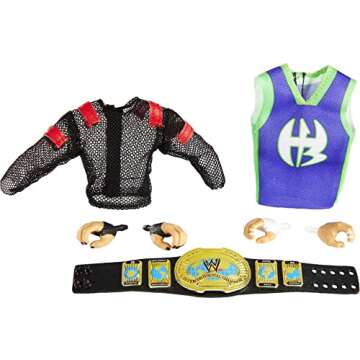 WWE Triple H vs Jeff Hardy Elite Collection 2-Pack 6-in Action Figure with Intercontinental Championship, Entrance Gear & Swappable Hands, Posable Collectible Gift for WWE Fans Ages 8 Years Old & Up