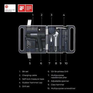 HOTO Cordless Brushless Drill Set – Smart & Practical