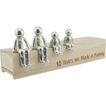 10 Years of Family Love - Unique 10th Anniversary Gift for Parents with 2 Kids