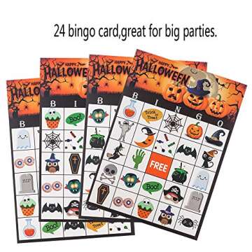 MISS FANTASY Halloween Games Halloween Bingo Game for Kids Halloween Party Games for Kids Family Classroom Activities 24 Players Bingo Cards