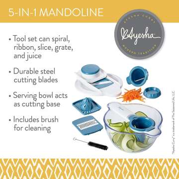 Ayesha 5-in-1 Mandoline & Spiralizer Set - Twilight Teal