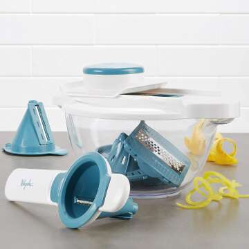 Ayesha 5-in-1 Mandoline & Spiralizer Set - Twilight Teal