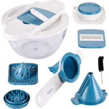 Ayesha 5-in-1 Mandoline & Spiralizer Set - Twilight Teal