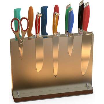 Magnetic Knife Block Holder Stainless Steel Knife Block Without Knives Powerful Double Side Kitchen Knife Holder