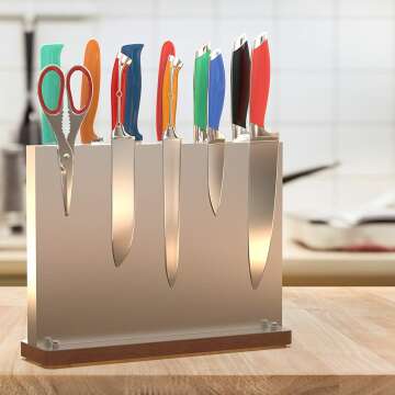Stainless Steel Magnetic Knife Block