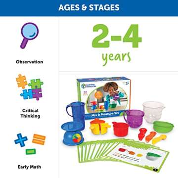 Learning Resources Mix And Measure Activity Set, 22 Pieces, Ages 3+,Experiment Mixing Tools, Science Toys for Kids,Science Experiments