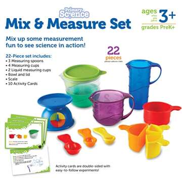 Learning Resources Mix And Measure Activity Set, 22 Pieces, Ages 3+,Experiment Mixing Tools, Science Toys for Kids,Science Experiments