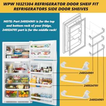 Refrigerator Door Shelf Rack Bar Rail for Frigidaire