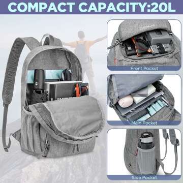 Lightweight Hiking Backpack - ZOMAKE 20L Packable