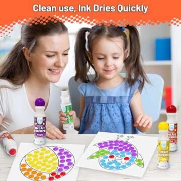 Ultimate Stationery Dot Markers for Toddlers and Kids,6 Color Bingo Daubers, Dot Art Washable Paint for Kids, Bingo Markers, Toddler Arts and Crafts, Kindergarten Classroom Must Haves