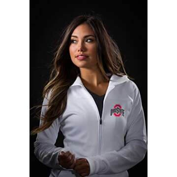 Top of the World Ohio State Buckeyes Women's VIP Full Zip White Hoodie, Large