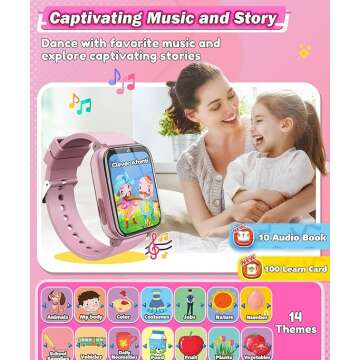 Kids Smart Watches Girls Toys Age 6-8, HD Touchscreen Dual Cameras Kids Watch for Girls Ages 8-10, Kids Toy with 26 Games MP3 Learn Card for 5 6 7 8 9 Year Old Girls Christmas Birthday Gifts