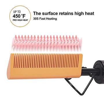 DAN Technology Small Ceramic Hot Comb for Lace Front Wigs - Dual Voltage, Fast Heating Straightener for Black Hair and Wigs