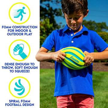 Franklin Sports Kids Foam Football - Mini Soft Foam Youth Football - Indoor + Outdoor Toy Football for Kids - Probrite 9" Mini Foam Ball - Soft Backyard + Practice Toy Ball - Yellow