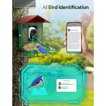 Osoeri Bird Feeder with Camera, Smart Bird Feeder Camera with AI Identify, Auto Capture Bird Videos & Motion Detection, Ideal Gift for Bird Lovers