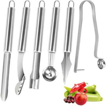 Openfly Vegetable Corer Tool Set - 6 Stainless Steel Tools