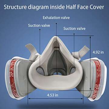 RBLCXG Half Face Respirator with Safety Glasses and Filters