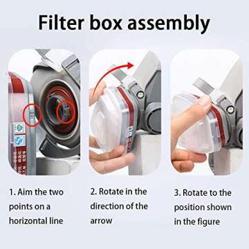 RBLCXG Half Face Respirator with Safety Glasses and Filters