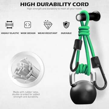 60-Piece Bungee Cords Assorted Sizes - 10" 18" 24" 32" 40" Bungee Cords with Hooks, Bungee Cords Heavy Duty Outdoor, Large Medium Small Mini Elastic Canopy Tarp Bungee Ball Ties Tarp Clips Organizer