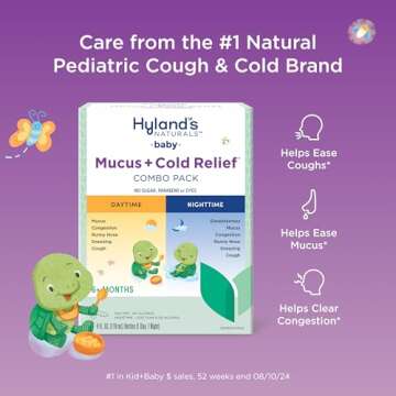 Hyland's Baby Mucus and Cold Relief, Day & Night Value Pack, Infant And Baby Cold Medicine, Decongestant And Cough Relief, 8 Fl Oz