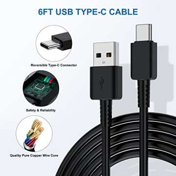 Type C Fast Charger - 2 Pack with 6ft Cables