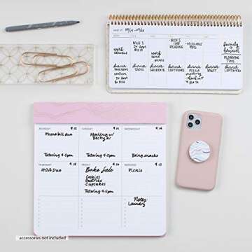 Erin Condren Designer Desk Accessories - Weekly Schedule Pad & Productivity Pad - Metallic Layers 10" x 10", Perfect for Desktop Decor and Weekly Planning