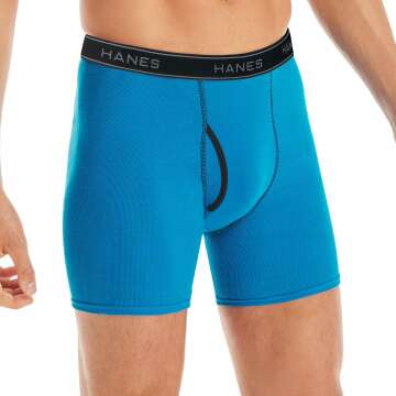 Hanes Men's Boxer Briefs - Soft Cotton ComfortFlex