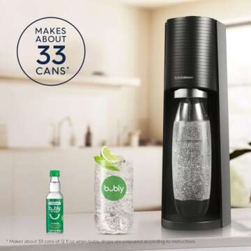 SodaStream Terra Sparkling Water Maker (Black) with CO2, DWS Bottle and Bubly Drop