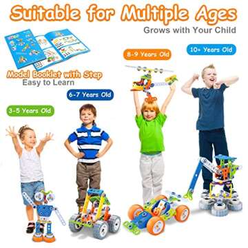 10 in 1 STEM Toys for 4 5 6 7 8+ Year Old Boy Girl Birthday Gifts Building Toys for Kids Ages 4-8 5-7 6-8 Educational Stem Activities for Boys 4-6 8-10 Construction Creative Games Valentine Idea Gift