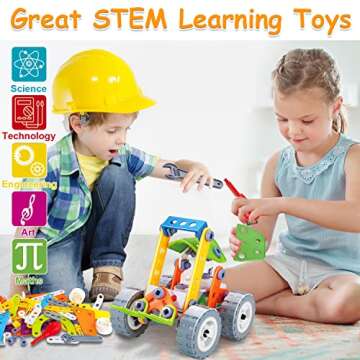 10 in 1 STEM Toys for 4 5 6 7 8+ Year Old Boy Girl Birthday Gifts Building Toys for Kids Ages 4-8 5-7 6-8 Educational Stem Activities for Boys 4-6 8-10 Construction Creative Games Valentine Idea Gift