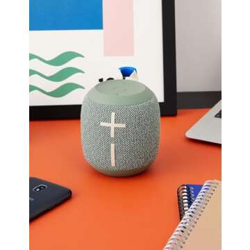 Ultimate Ears WONDERBOOM 3, Small Portable Wireless Bluetooth Speaker, Big Bass 360-Degree Sound for Outdoors, Waterproof, Dustproof IP67, Floatable, 131 ft Range - Performance Spruce Green (Renewed)