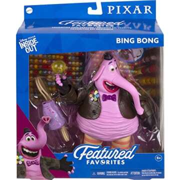 Disney Pixar Featured Favorites Bing Bong Inside Out Collectable Figure, Cotton Candy Scent, Highly Posable Authentic Look & Accessories, Collectors Gift Ages 6 Years & Up