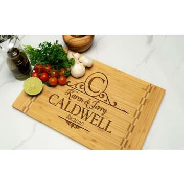 Tayfus Personalized Cutting Board, Engraved Wood Cutting Boards - Customized Gifts of Charcuterie Boards, Handmade Personalized Gifts, Christmas - Wedding Gifts, Couple Gifts & Housewarming Gift Ideas